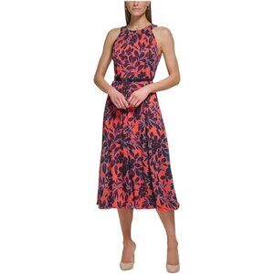 Tommy Hilfiger NWOT Floral Chiffon Halter Midi Dress, Multicolor Women’s 24W